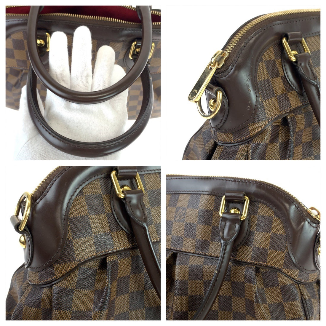 Louis Vuitton Damier Trevi PM Handbag Brown