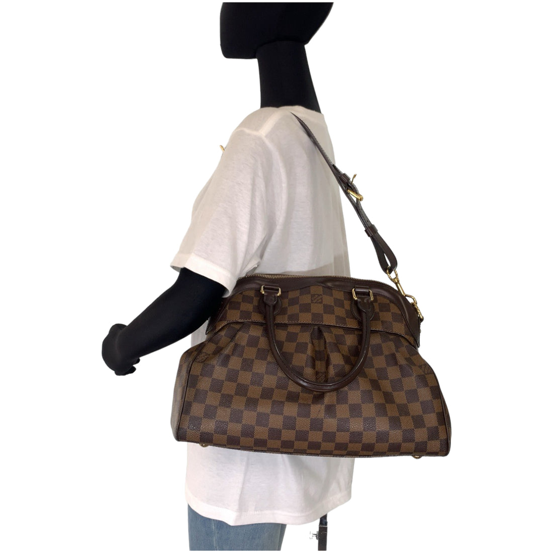 Louis Vuitton Damier Trevi PM Handbag Brown