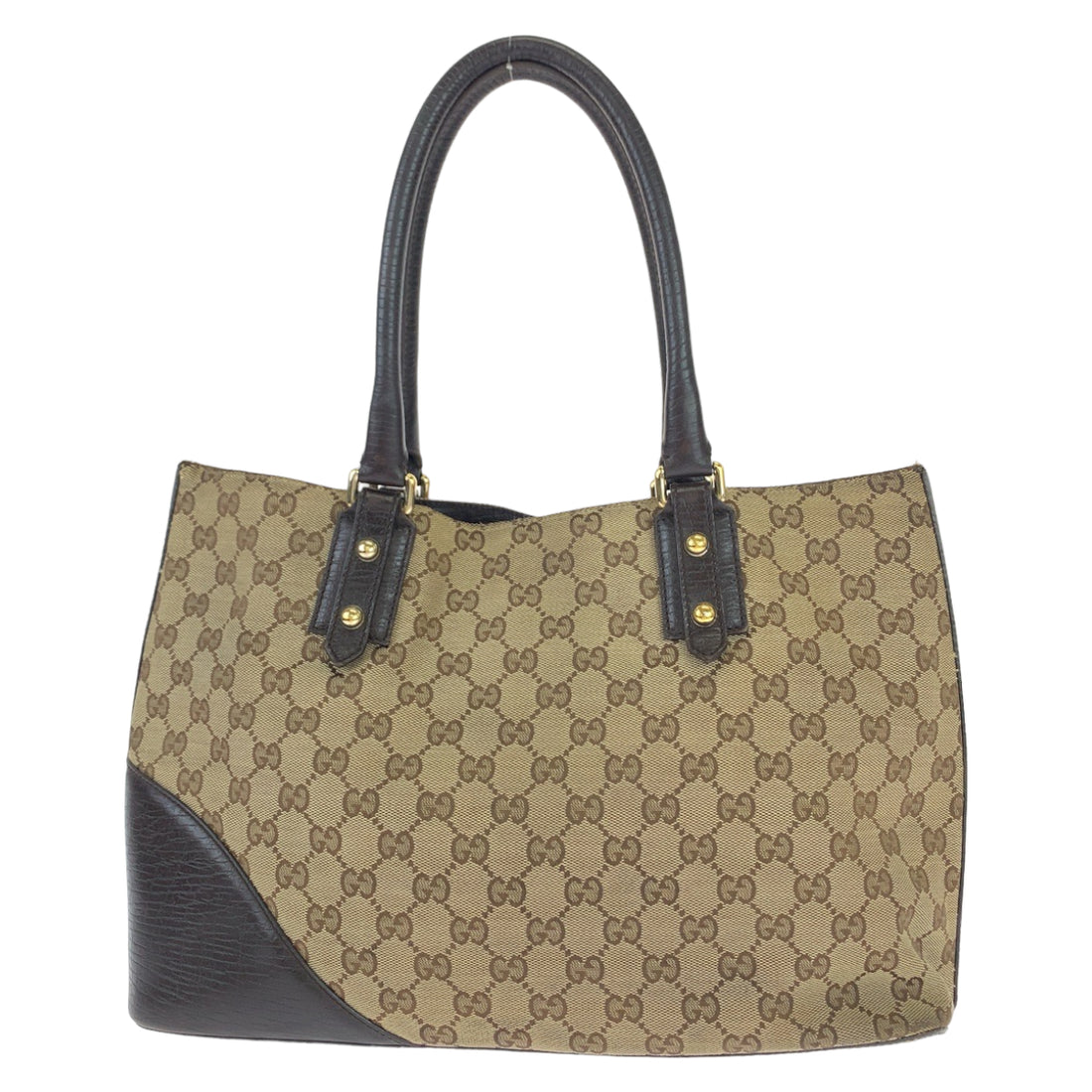 Gucci GG Canvas Leather Horsebit Tote Bag