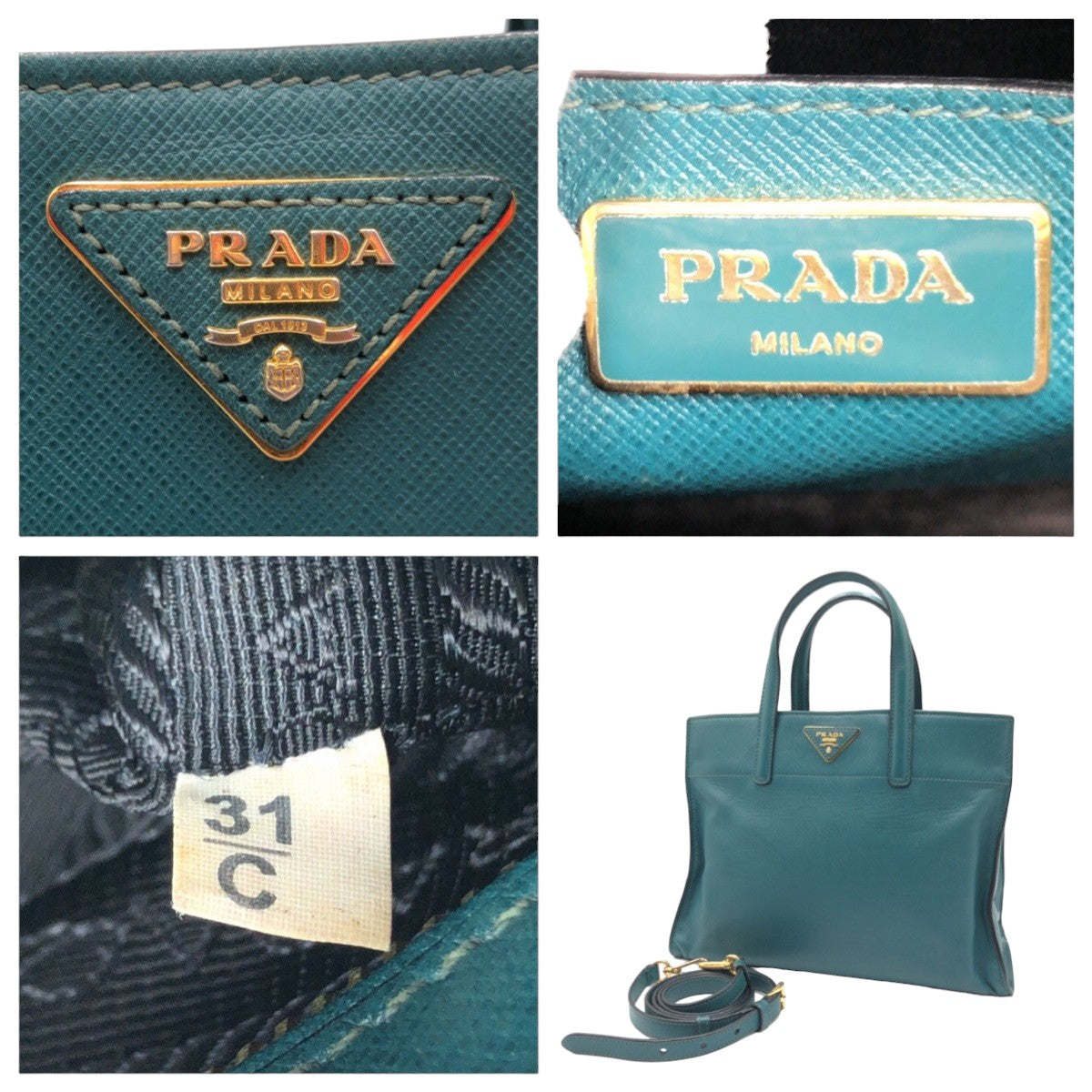 Prada Saffiano Leather Tote Bag BN2606 in Very Good Condition