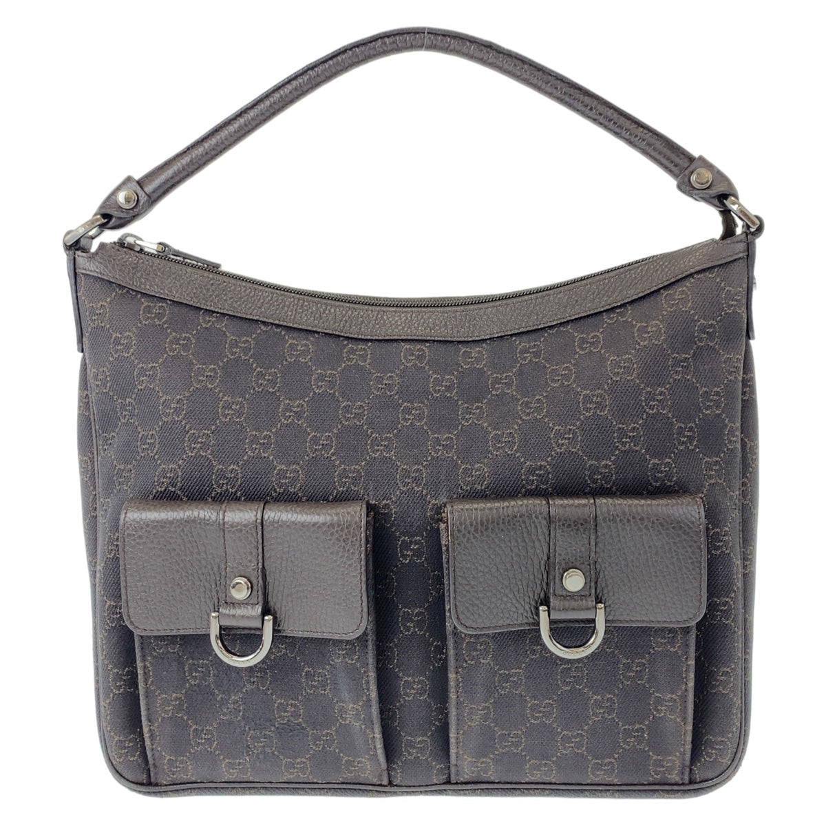 Gucci Abbey GG Canvas Leather Shoulder Handbag