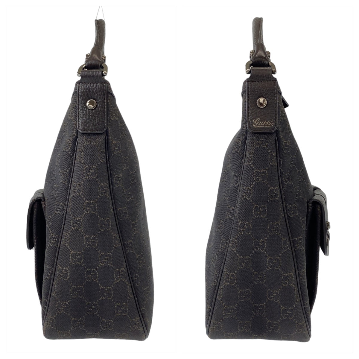 Gucci Abbey GG Canvas Leather Shoulder Handbag