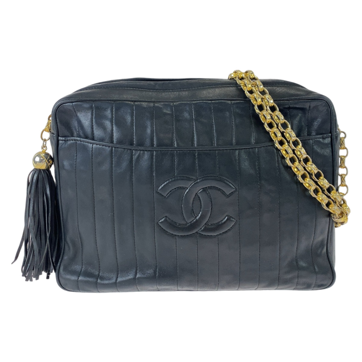 Chanel Mademoiselle Coco Mark Fringe Lambskin Crossbody Bag in Very Good Condition