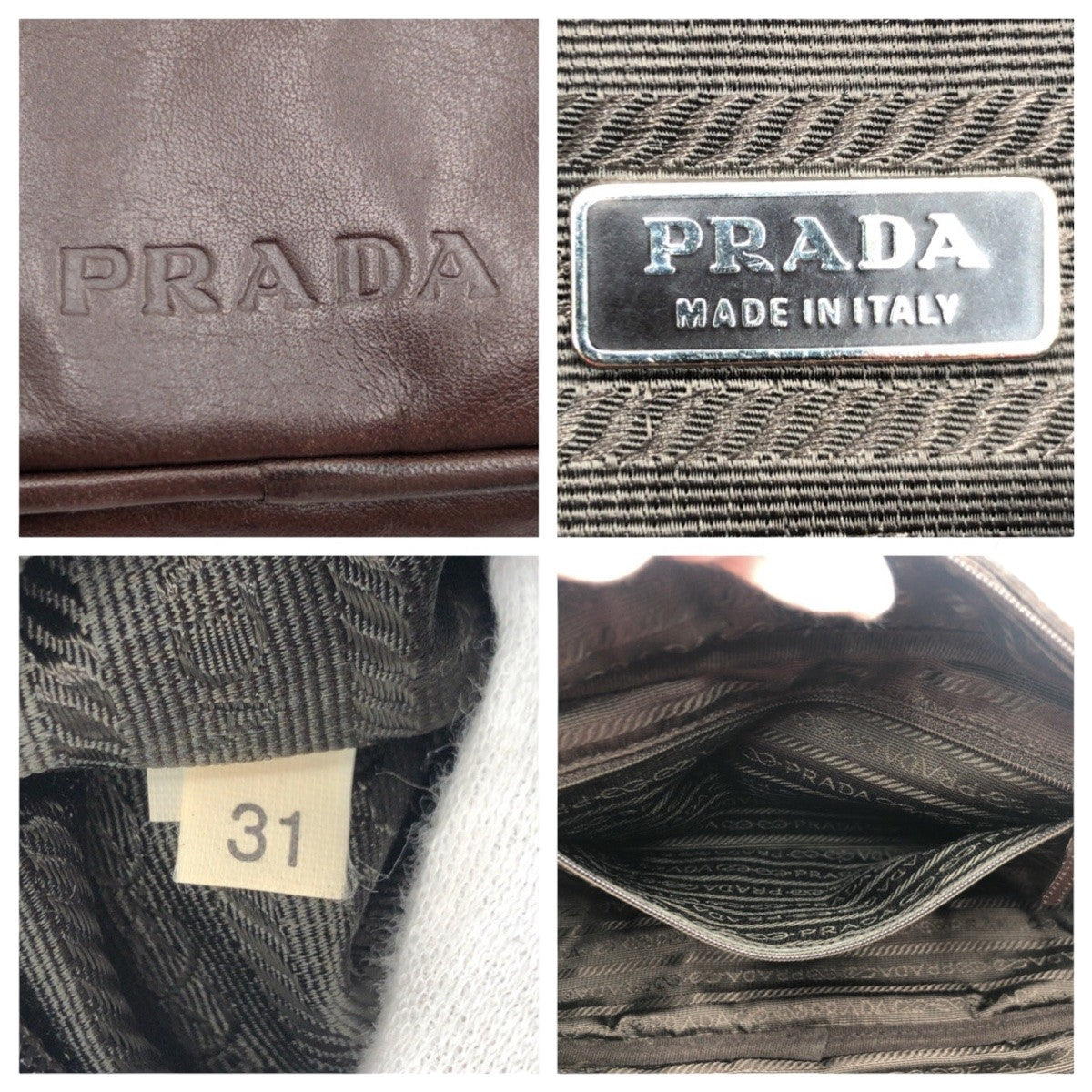 Prada Leather Handbag 406838 in Very Good Condition