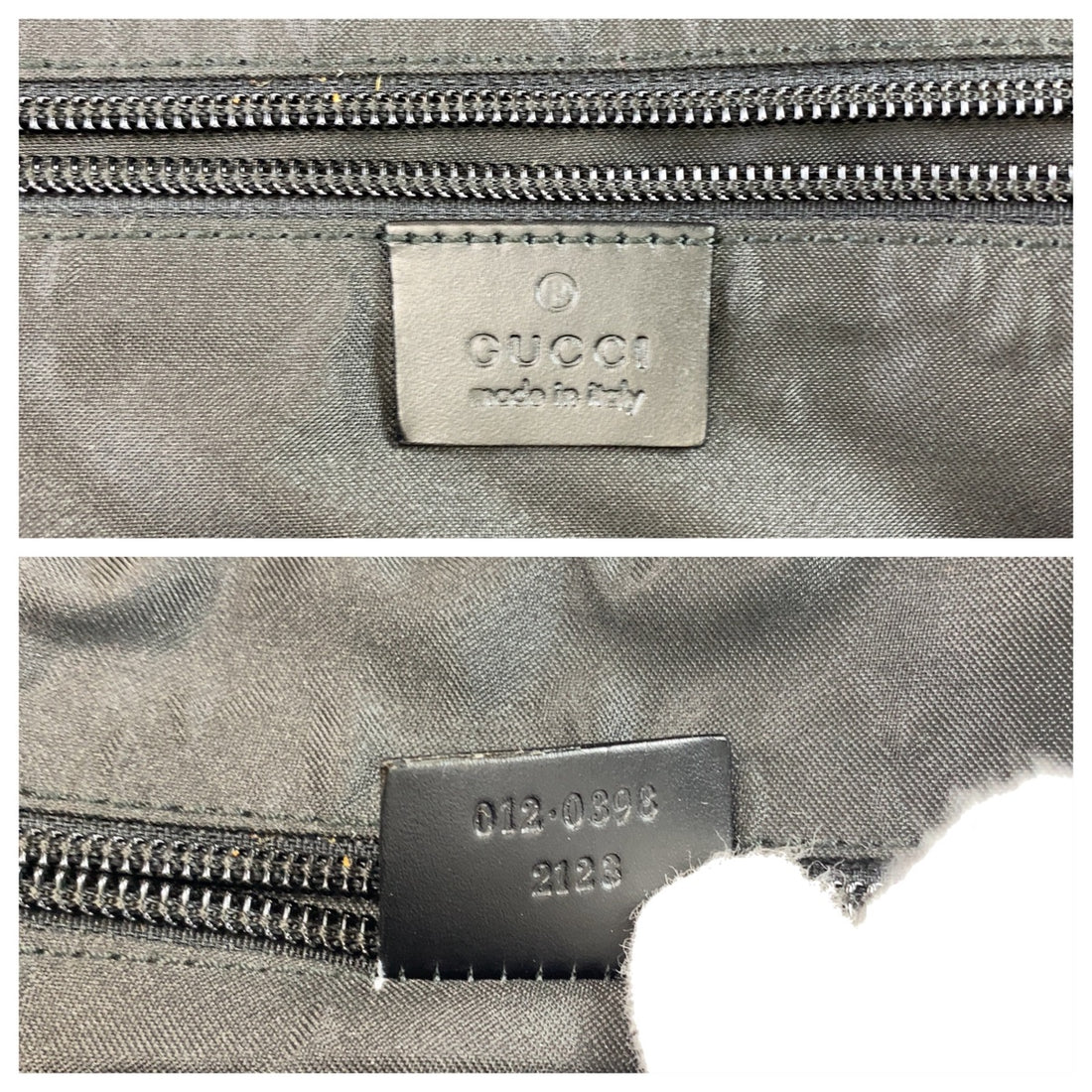 Gucci Black GG Canvas Leather Boston Bag