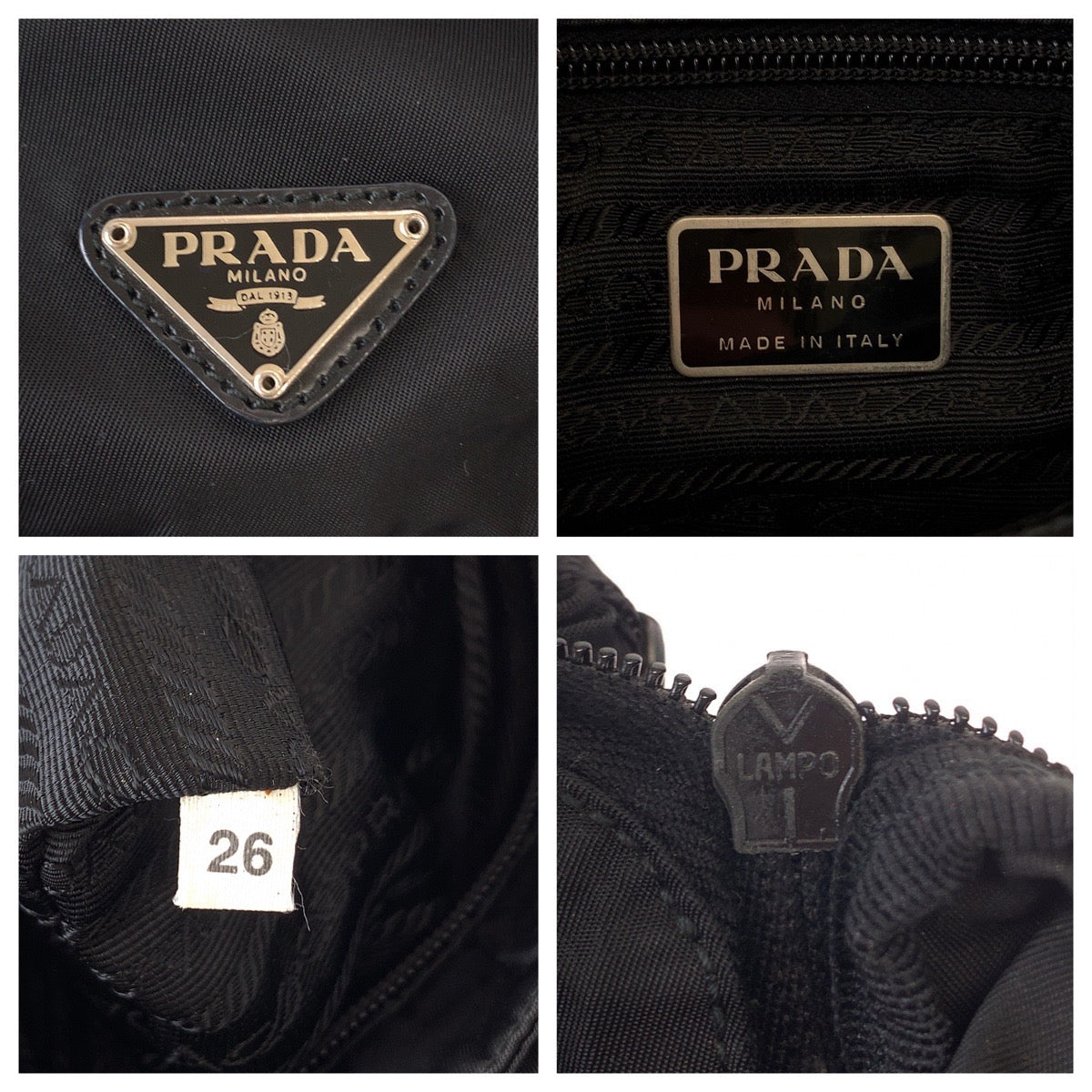 Prada Nylon Tessuto Logo Plate Shoulder Bag