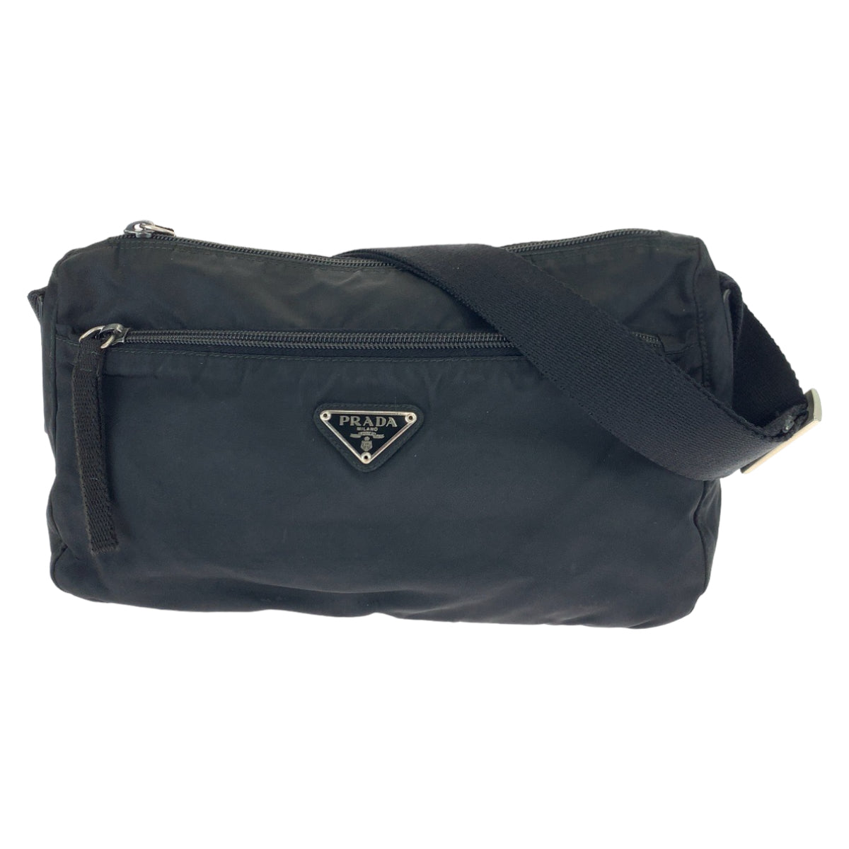 Prada Nylon Tessuto Logo Plate Messenger Bag