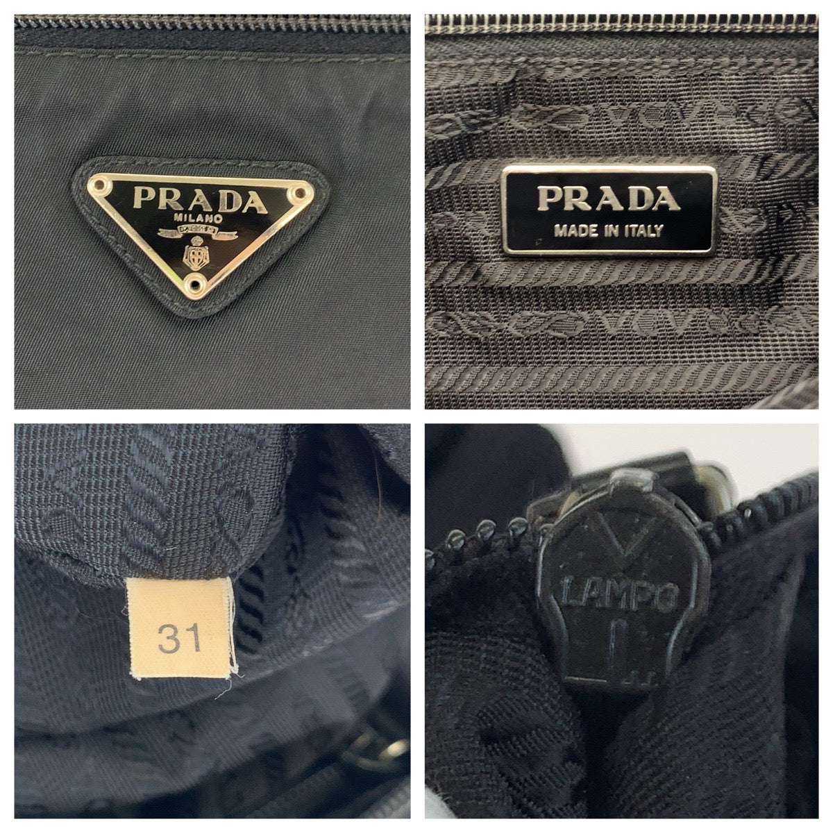 Prada Nylon Tessuto Logo Plate Messenger Bag