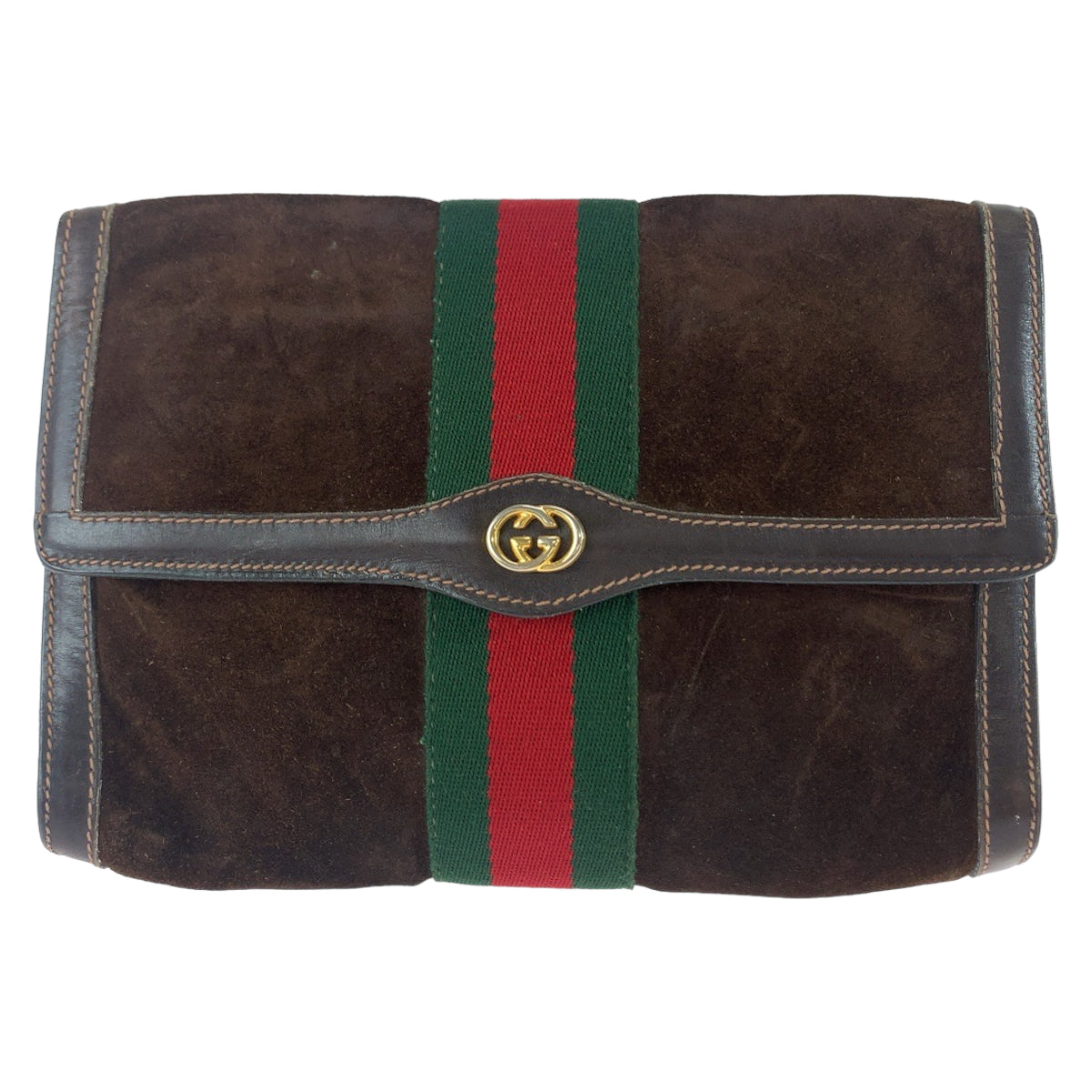 Gucci Vintage Suede Leather Clutch Bag in Very Good Condition