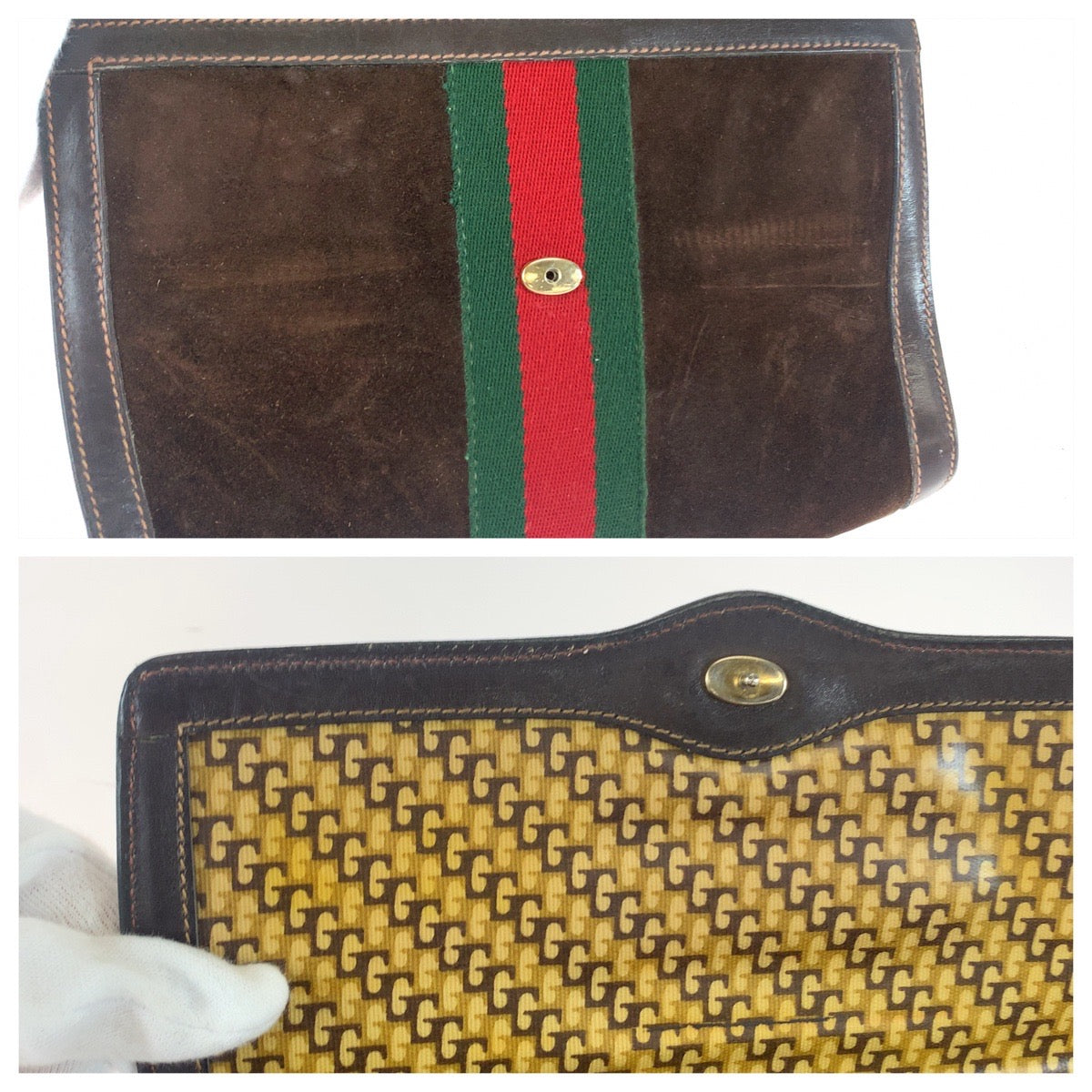 Gucci Vintage Suede Leather Clutch Bag in Very Good Condition