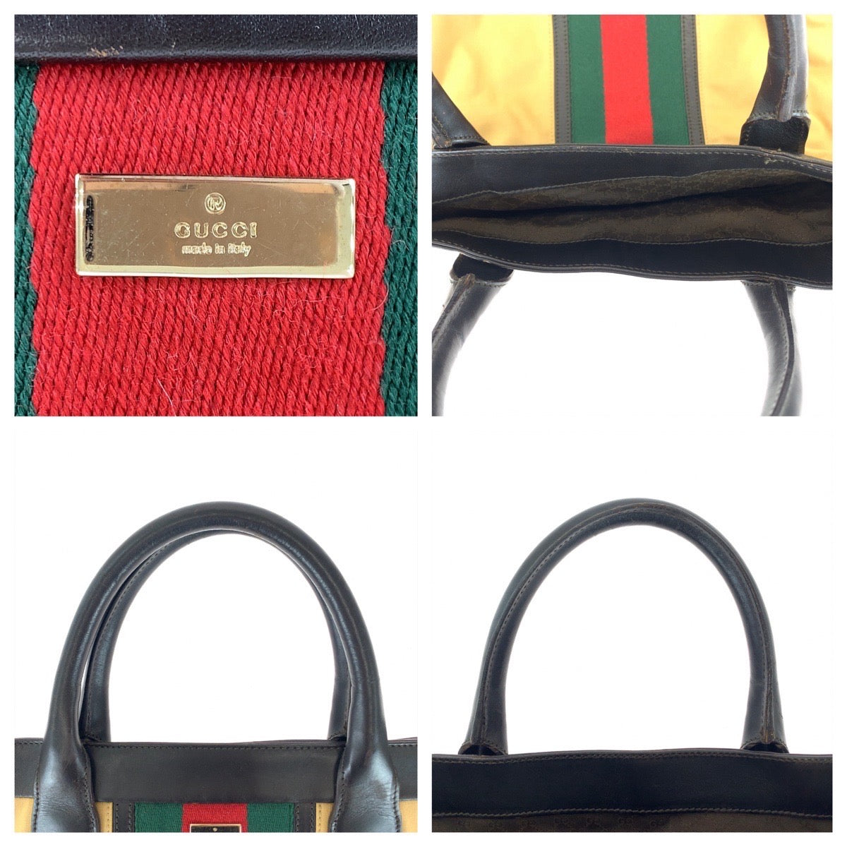 Gucci Canvas/Leather Tote Bag 0021121 in Very Good Condition