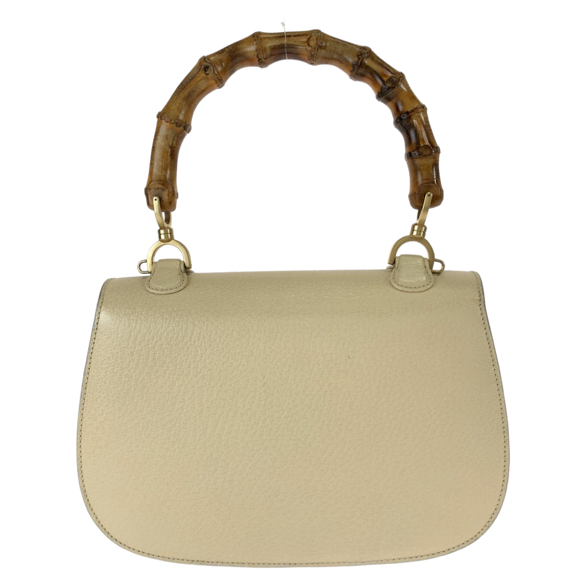 Gucci Bamboo Leather Handbag Off-White Beige