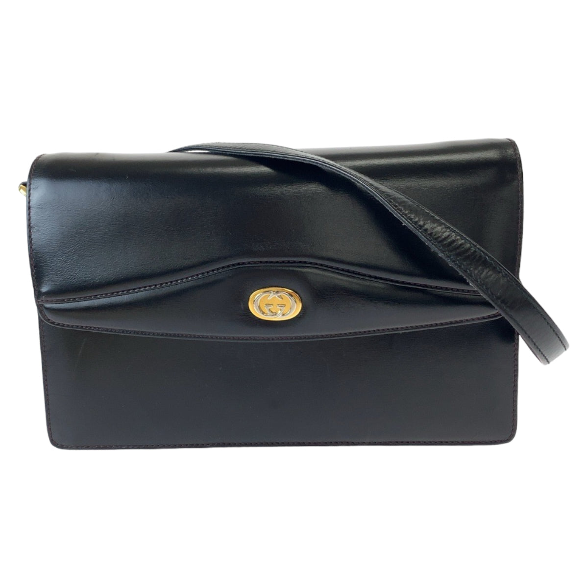 Gucci Vintage Leather Shoulder Bag Black