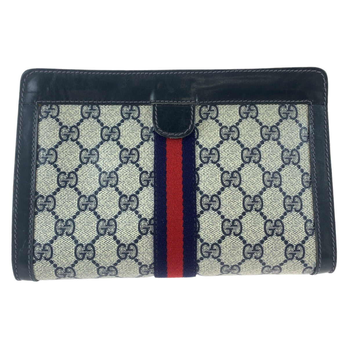 Gucci GG Supreme Canvas Leather Clutch Bag