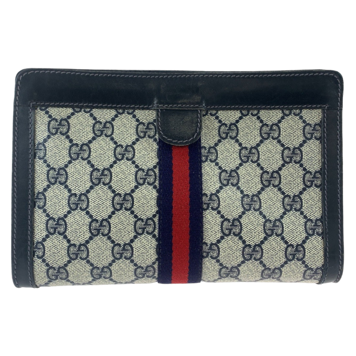 Gucci GG Supreme Canvas Leather Clutch Bag