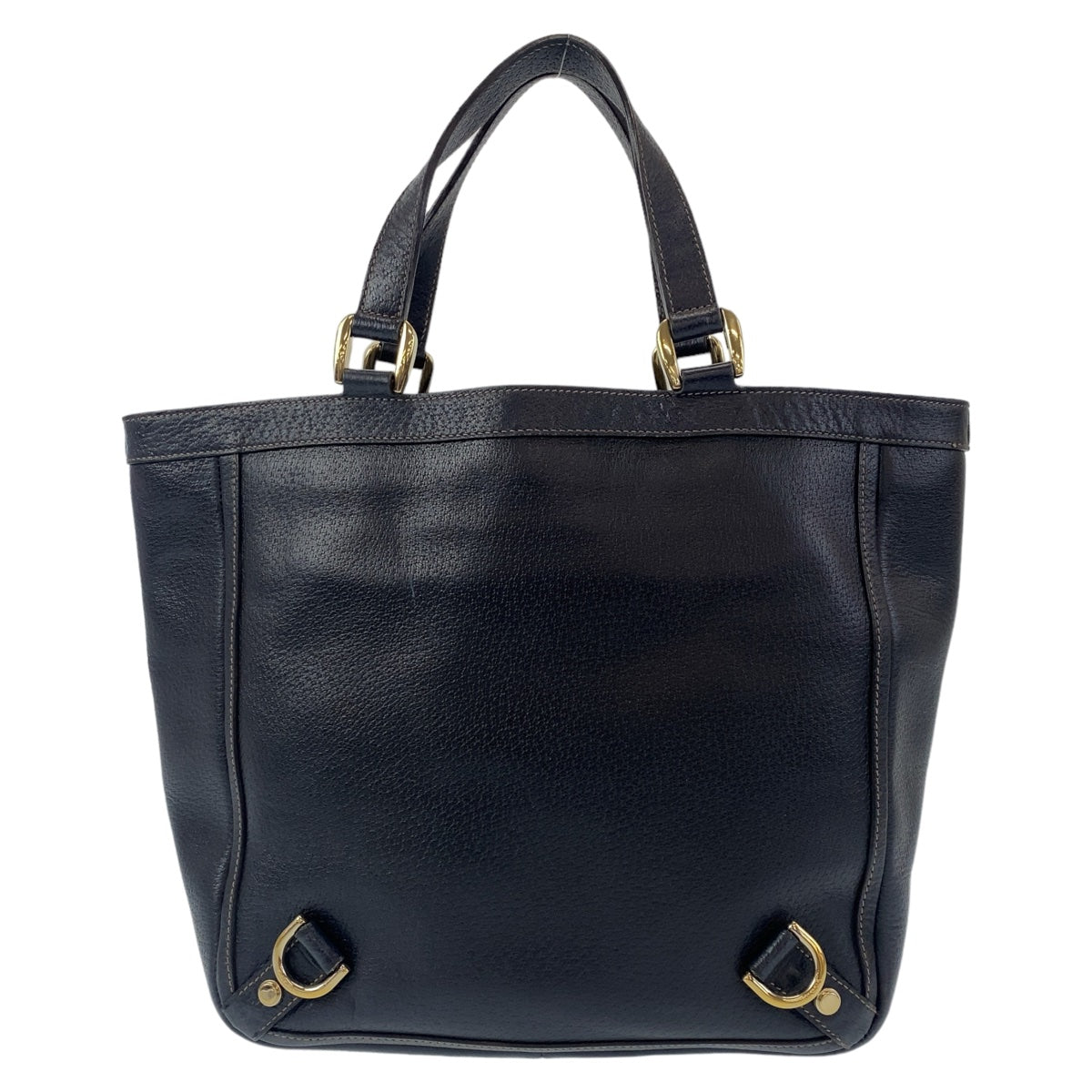 Gucci Leather Abbey Tote Bag Black Gold