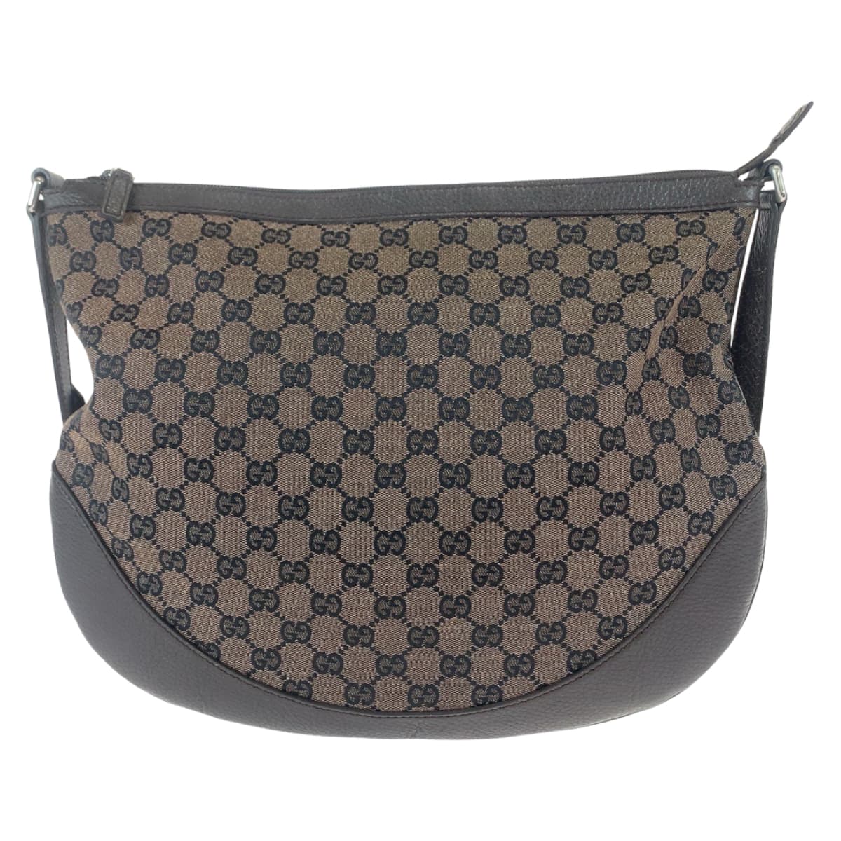 Gucci Brown GG Canvas Leather Shoulder Bag