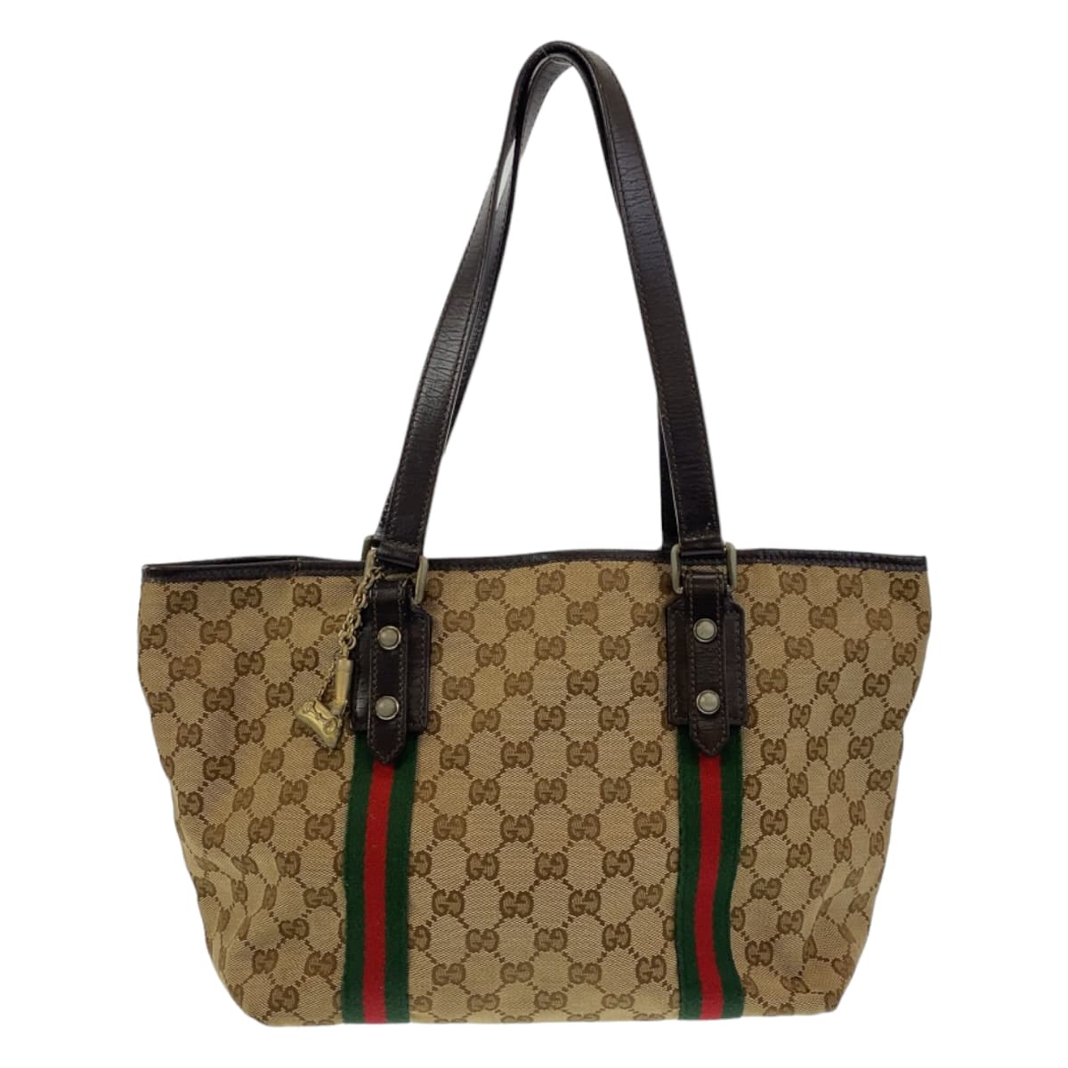 Gucci GG Canvas Sherry Line Tote Bag 137396 in Very Good Condition