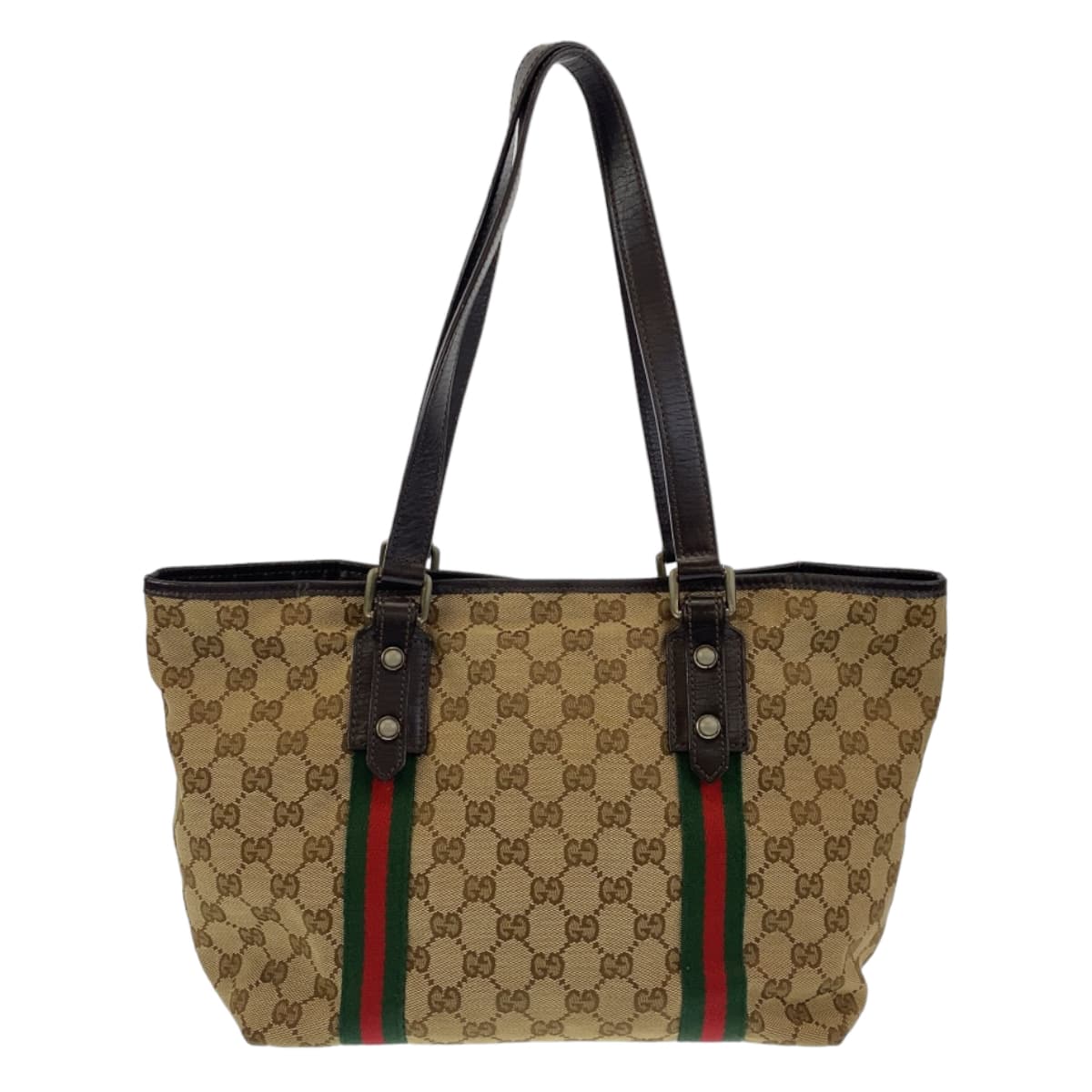 Gucci GG Canvas Sherry Line Tote Bag 137396 in Very Good Condition