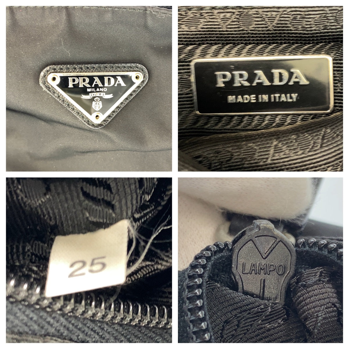 Prada Nylon Tessuto Logo Plate Shoulder Bag