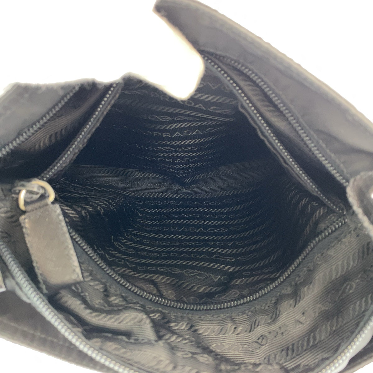 Prada Nylon Tessuto Logo Plate Shoulder Bag