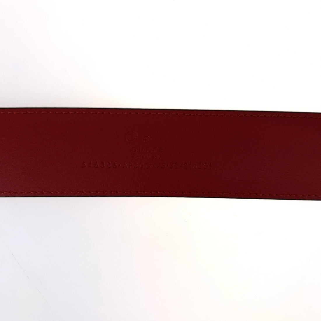 Gucci Leather Interlocking Belt GG Buckle Red