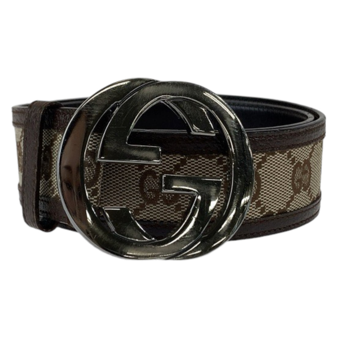 Gucci Interlocking GG Canvas Leather Belt