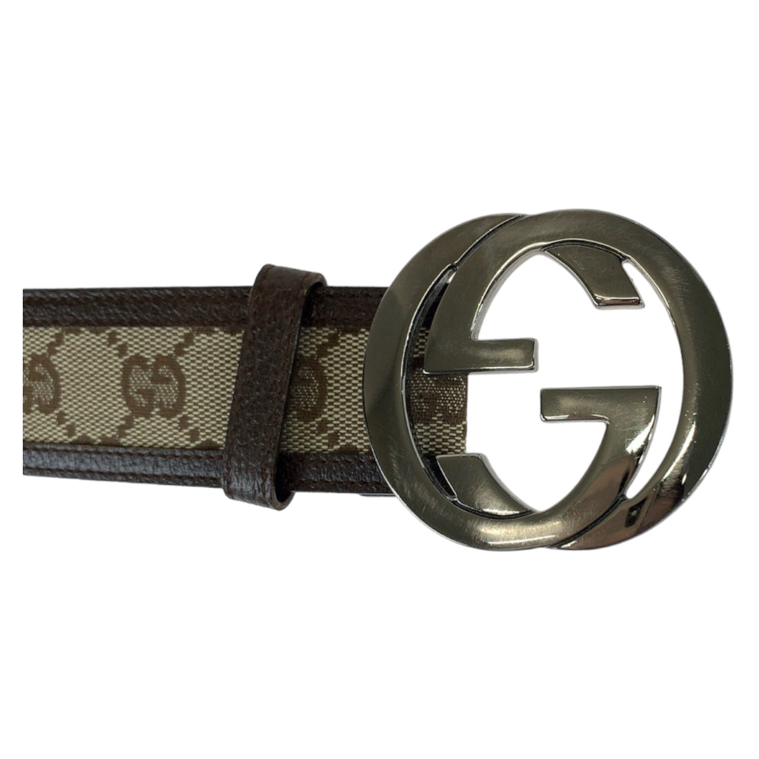 Gucci Interlocking GG Canvas Leather Belt