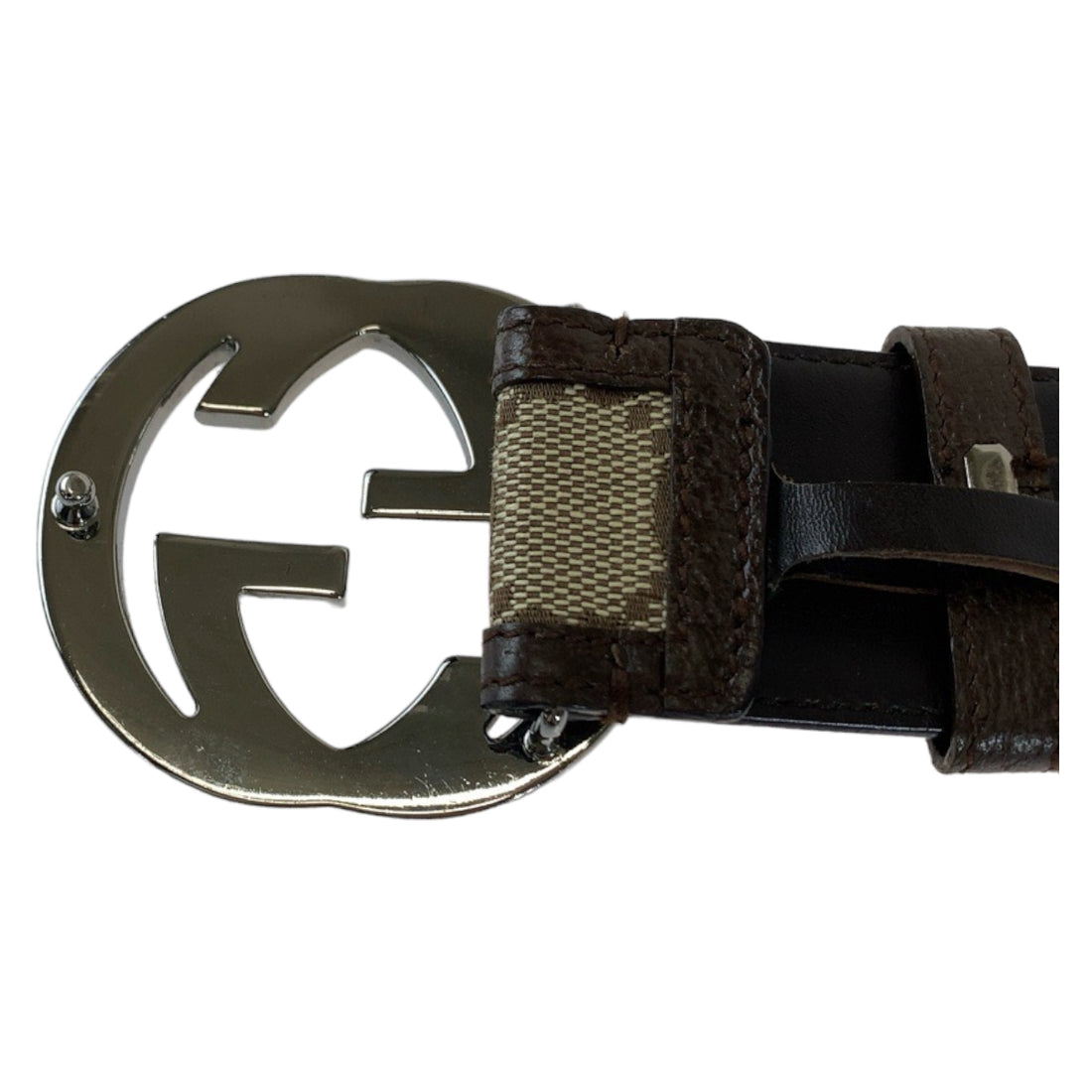 Gucci Interlocking GG Canvas Leather Belt