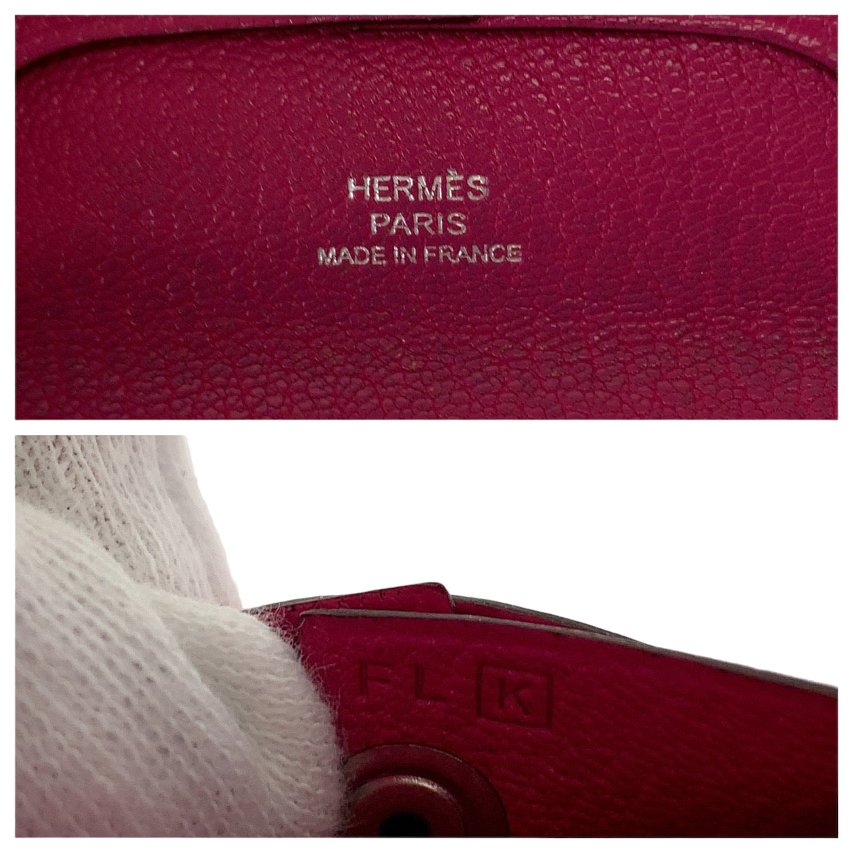 Hermes Chevre Bastia Coin Case Pink Silver Hardware in Very Good Condition