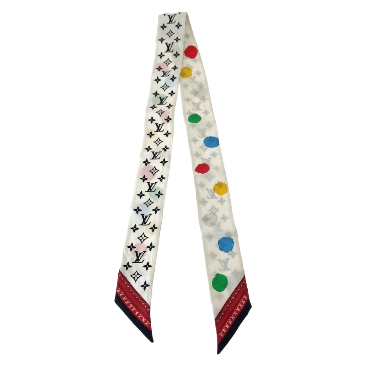 Louis Vuitton Silk Bandou BB Painted Dot Scarf M78284 in Very Good Condition