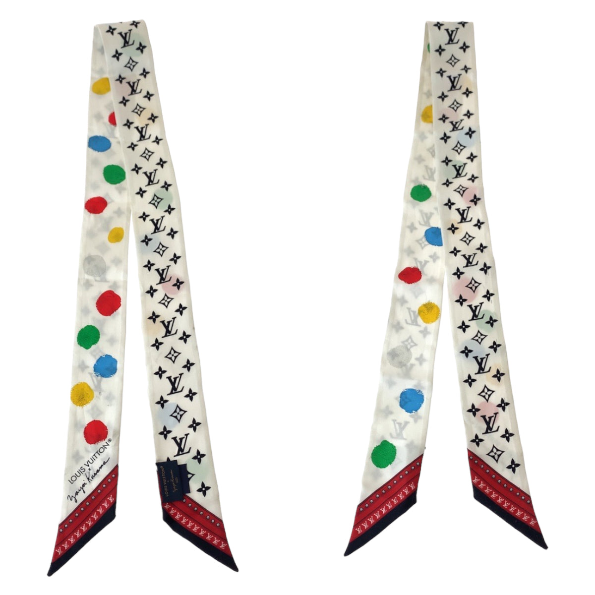 Louis Vuitton Silk Bandou BB Painted Dot Scarf M78284 in Very Good Condition