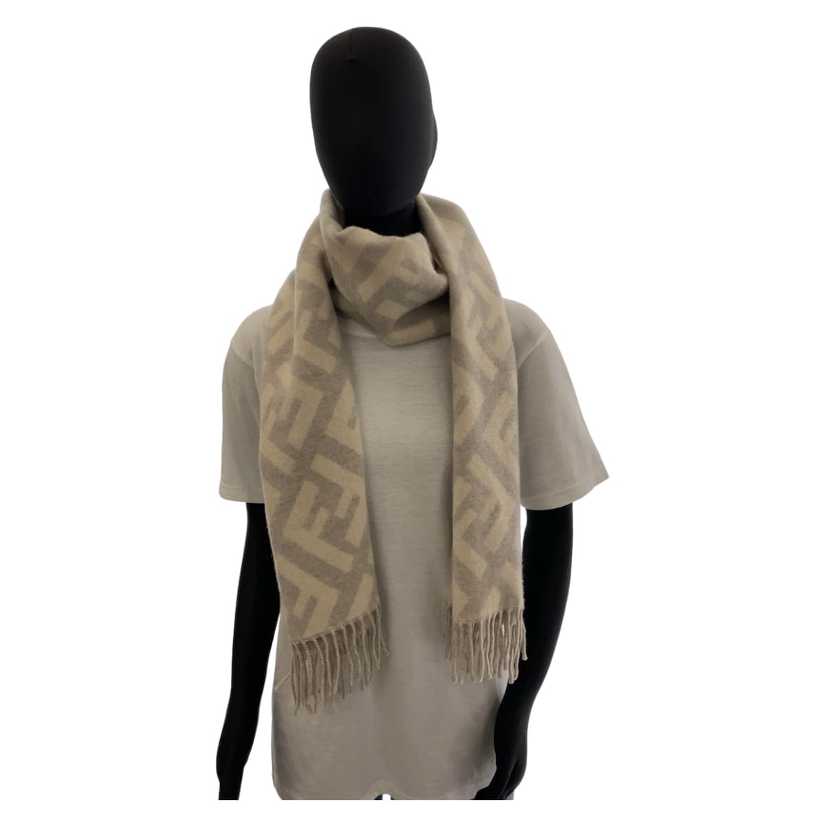 Fendi Cashmere Zucca Scarf 406922 in Great Condition