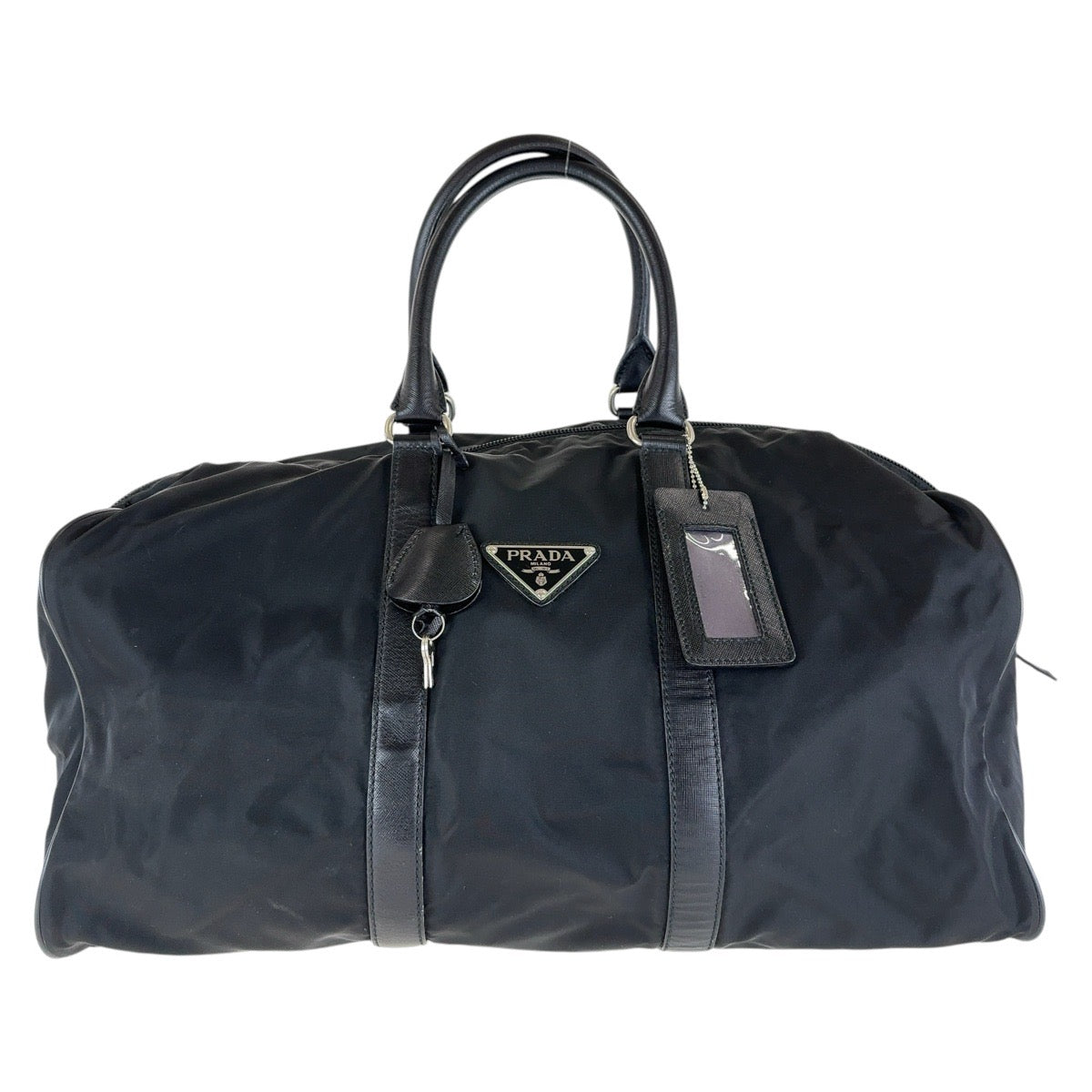 Prada Nylon Leather Tessuto Logo Travel Bag