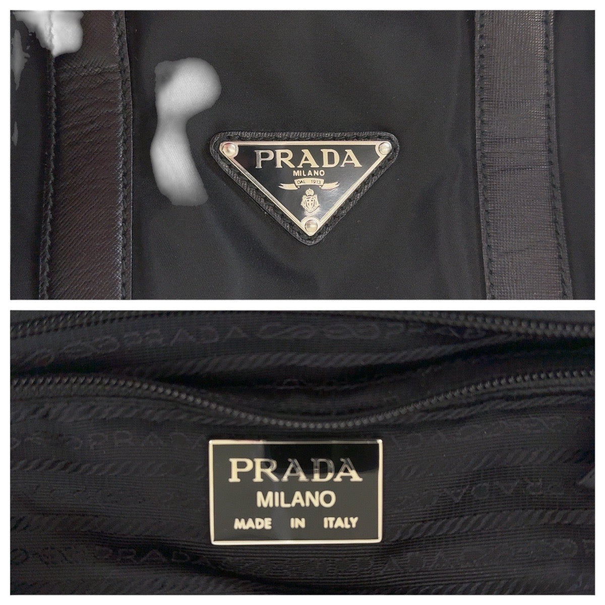 Prada Nylon Leather Tessuto Logo Travel Bag