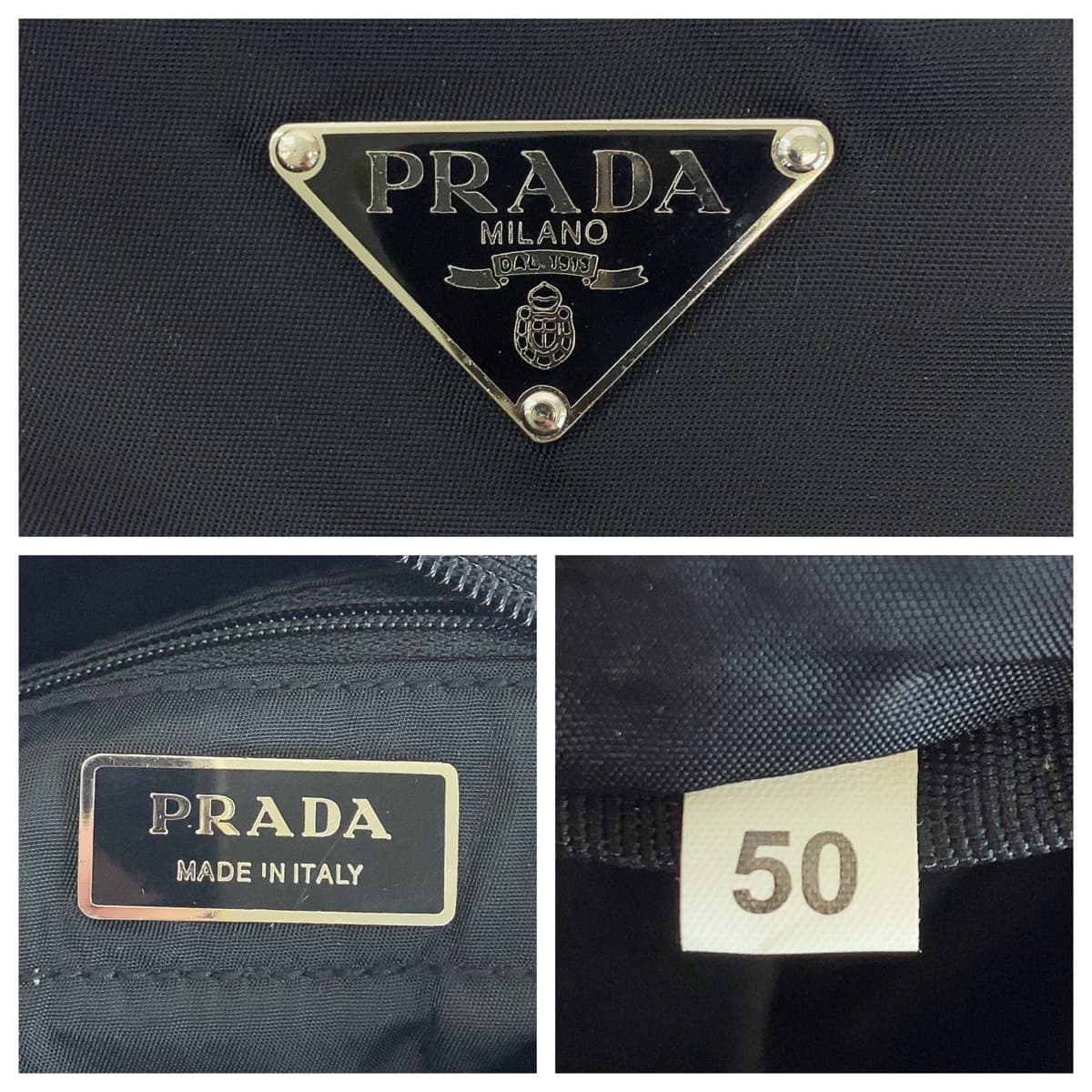 Prada Nylon Tessuto Triangle Logo Tote Bag