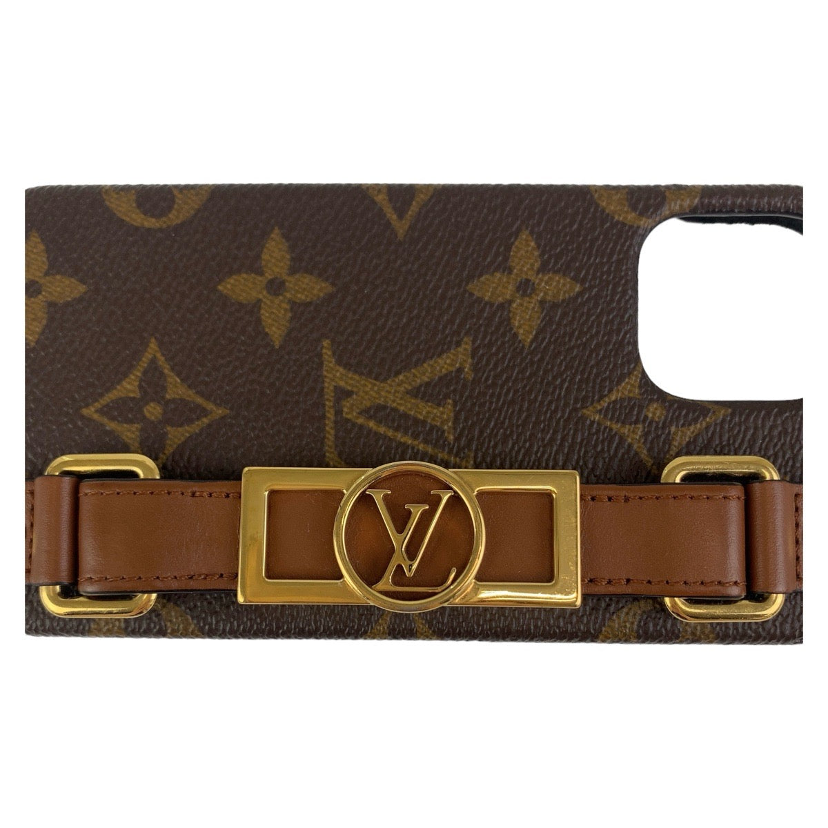 Louis Vuitton Monogram Dauphine Bumper Brown Gold PVC iPhone 12/12 Pro Case in Very Good Condition