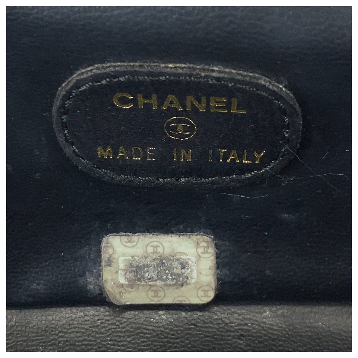 Chanel Black Enamel Pouch with Mirror in Very Good Condition