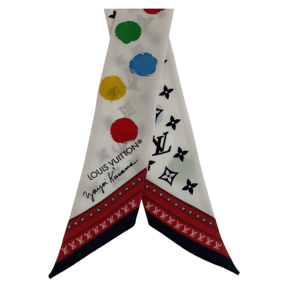 Louis Vuitton Silk Bandou BB Painted Dot Scarf M78284 in Very Good Condition