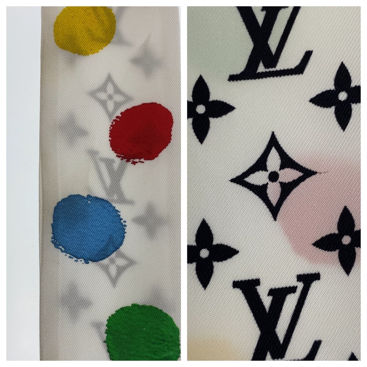 Louis Vuitton Silk Bandou BB Painted Dot Scarf M78284 in Very Good Condition