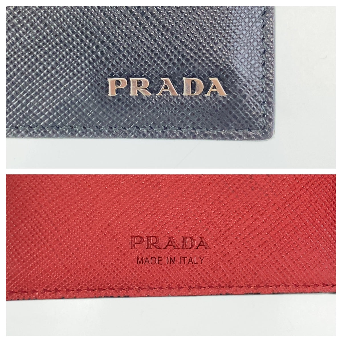 Prada Saffiano Leather Compact Wallet 406946 in Very Good Condition