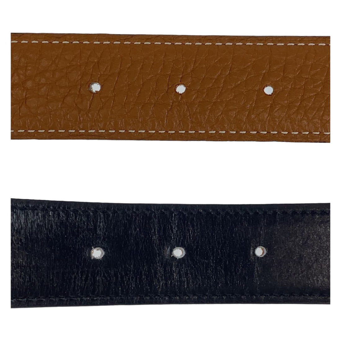 Hermes Studded Buckle Belt Gold Brown Silver