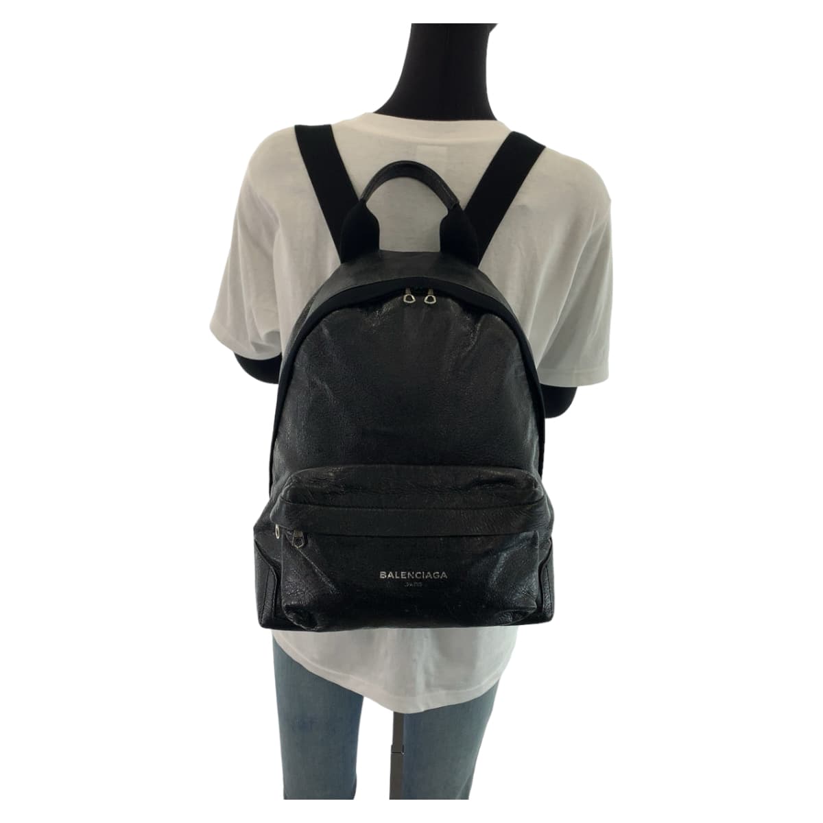 Balenciaga Leather Essential Crinkle Backpack