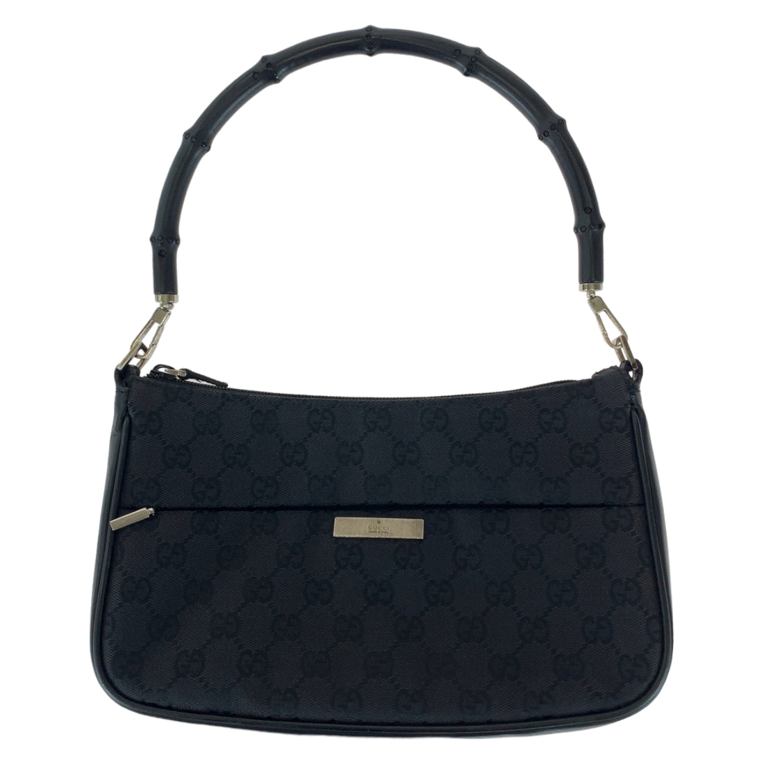 Gucci Bamboo Canvas Leather Handbag