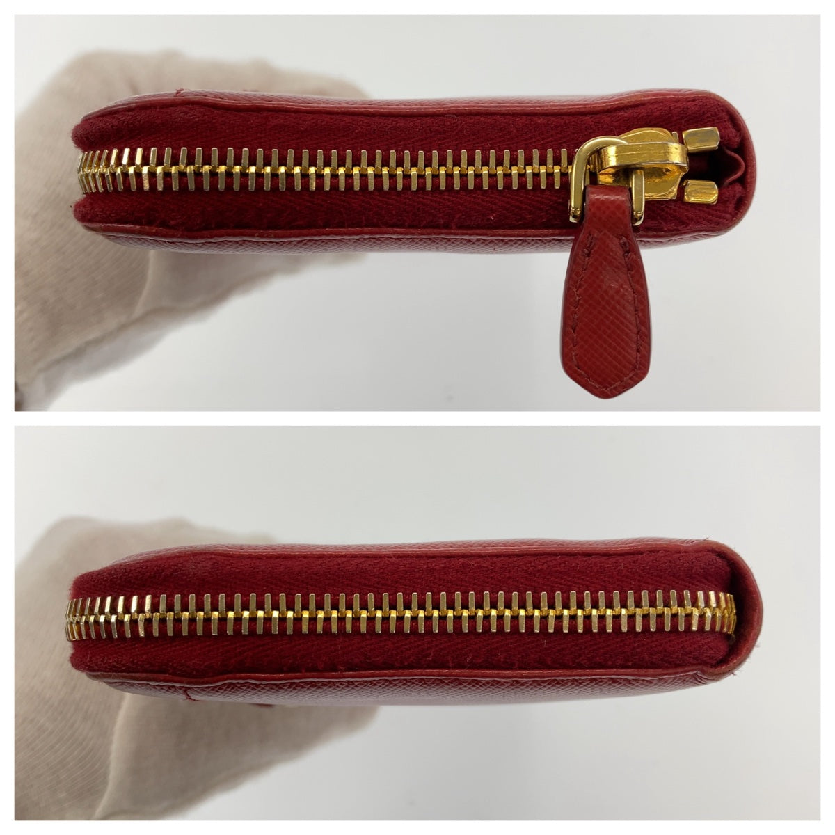 Prada Saffiano Leather Ribbon Long Wallet in Very Good Condition