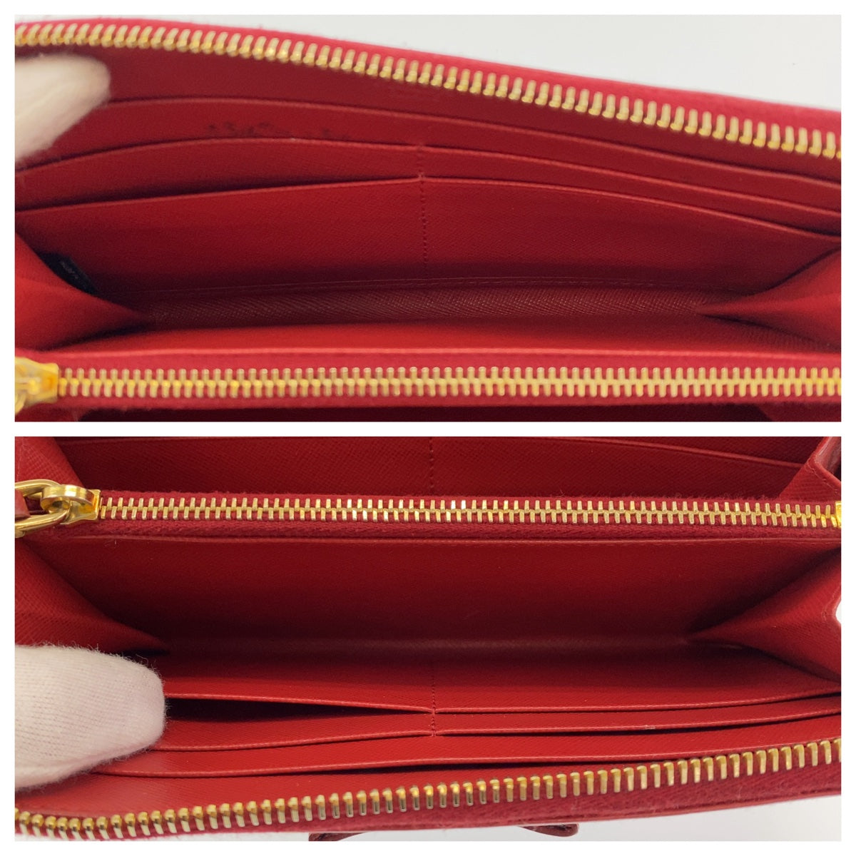 Prada Saffiano Leather Ribbon Long Wallet in Very Good Condition