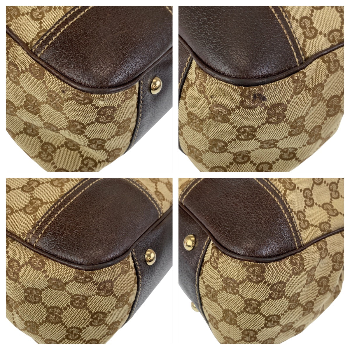 Gucci Princy GG Canvas Leather Tote Shoulder Bag