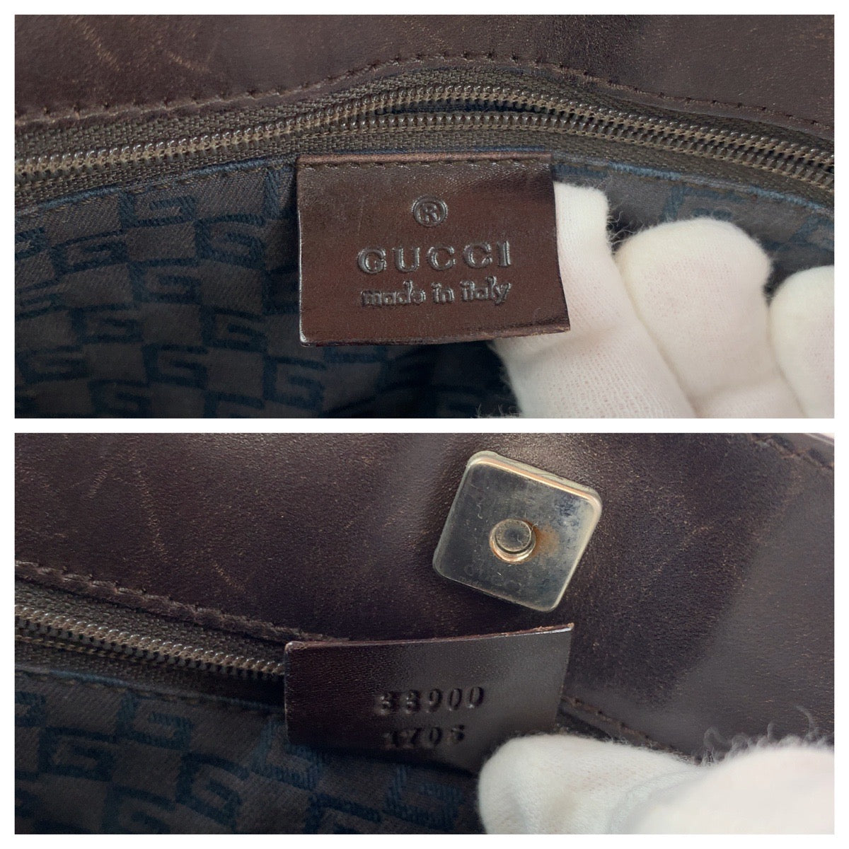 Gucci Suede Leather Shoulder Bag Brown