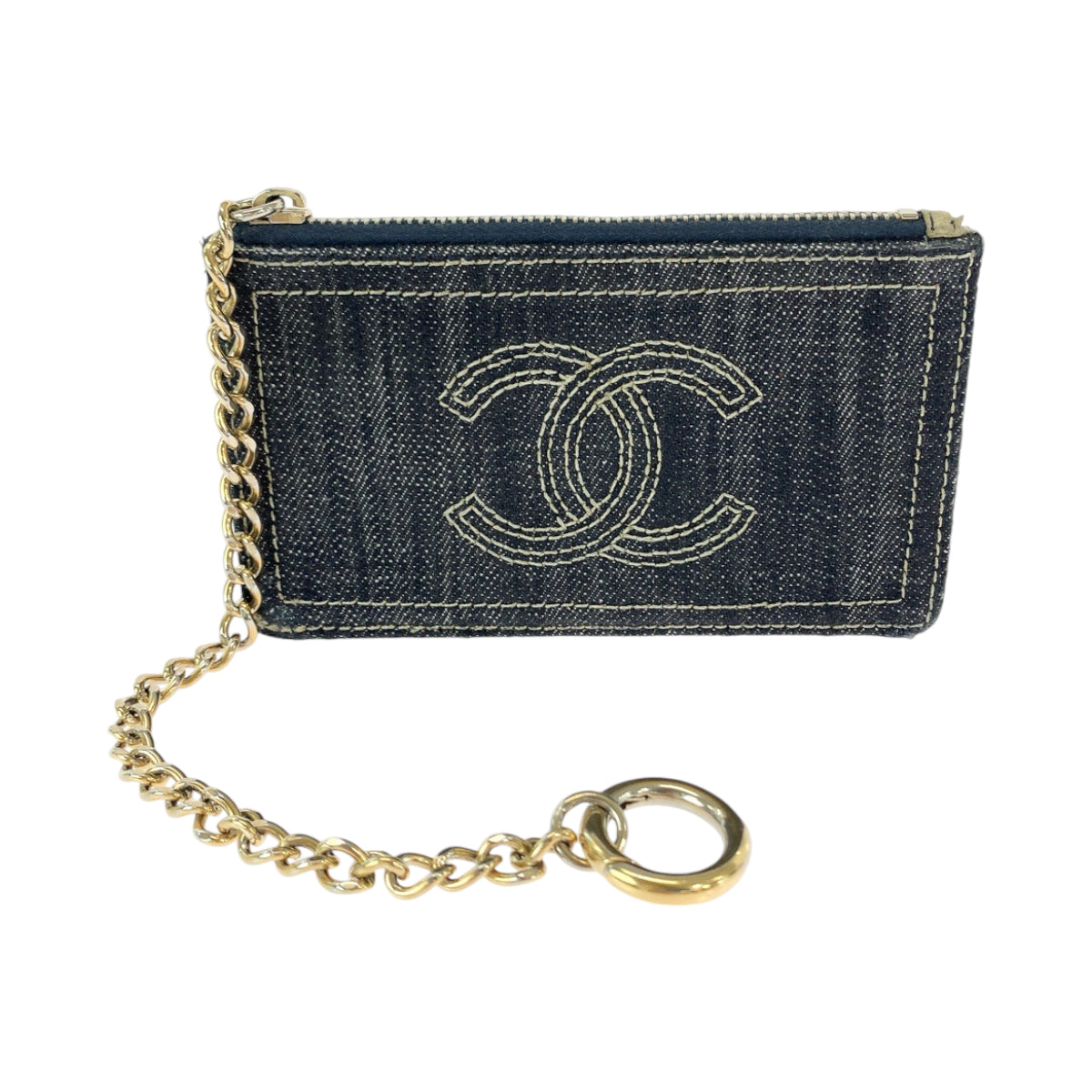 Chanel Denim Coin Case with Chain