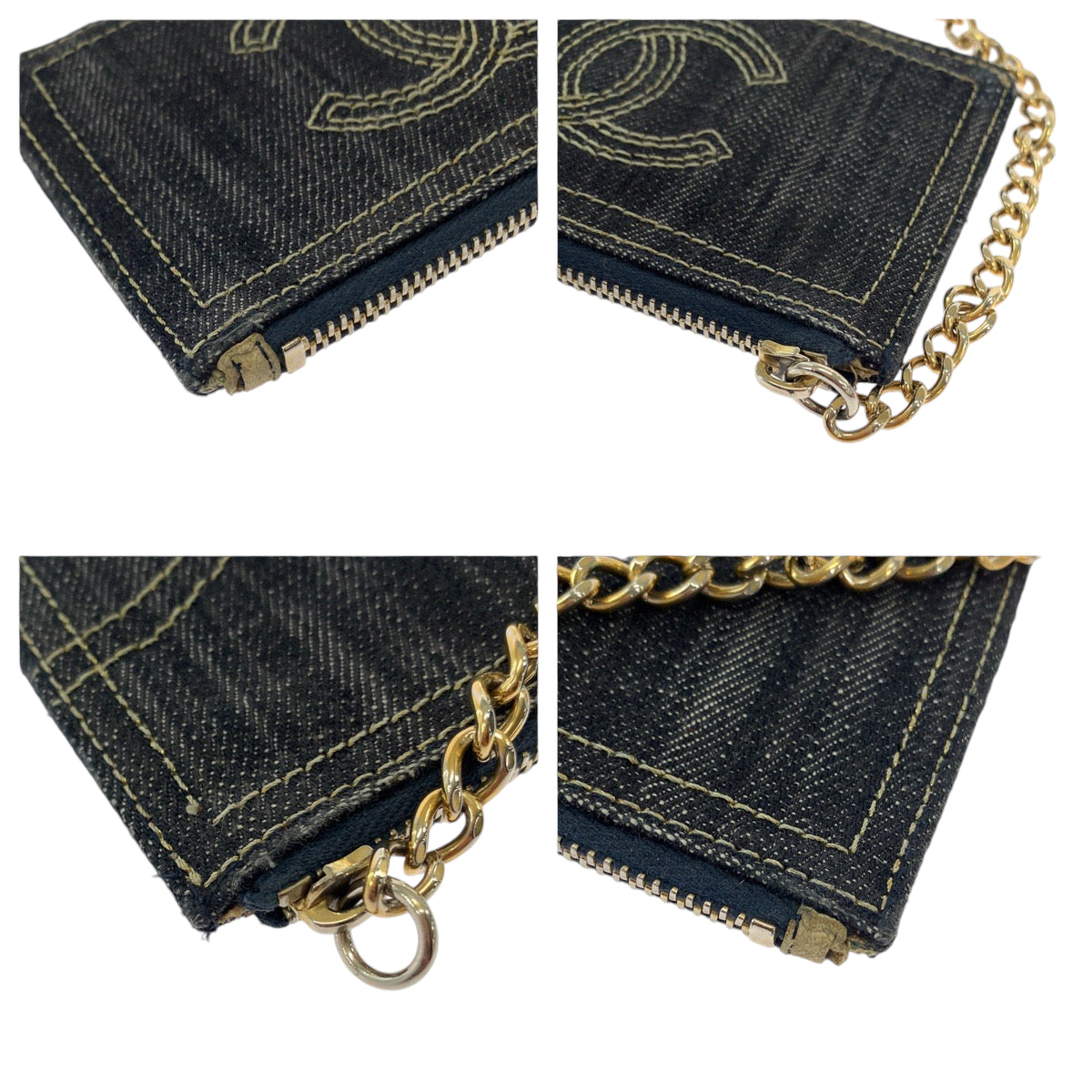 Chanel Denim Coin Case with Chain